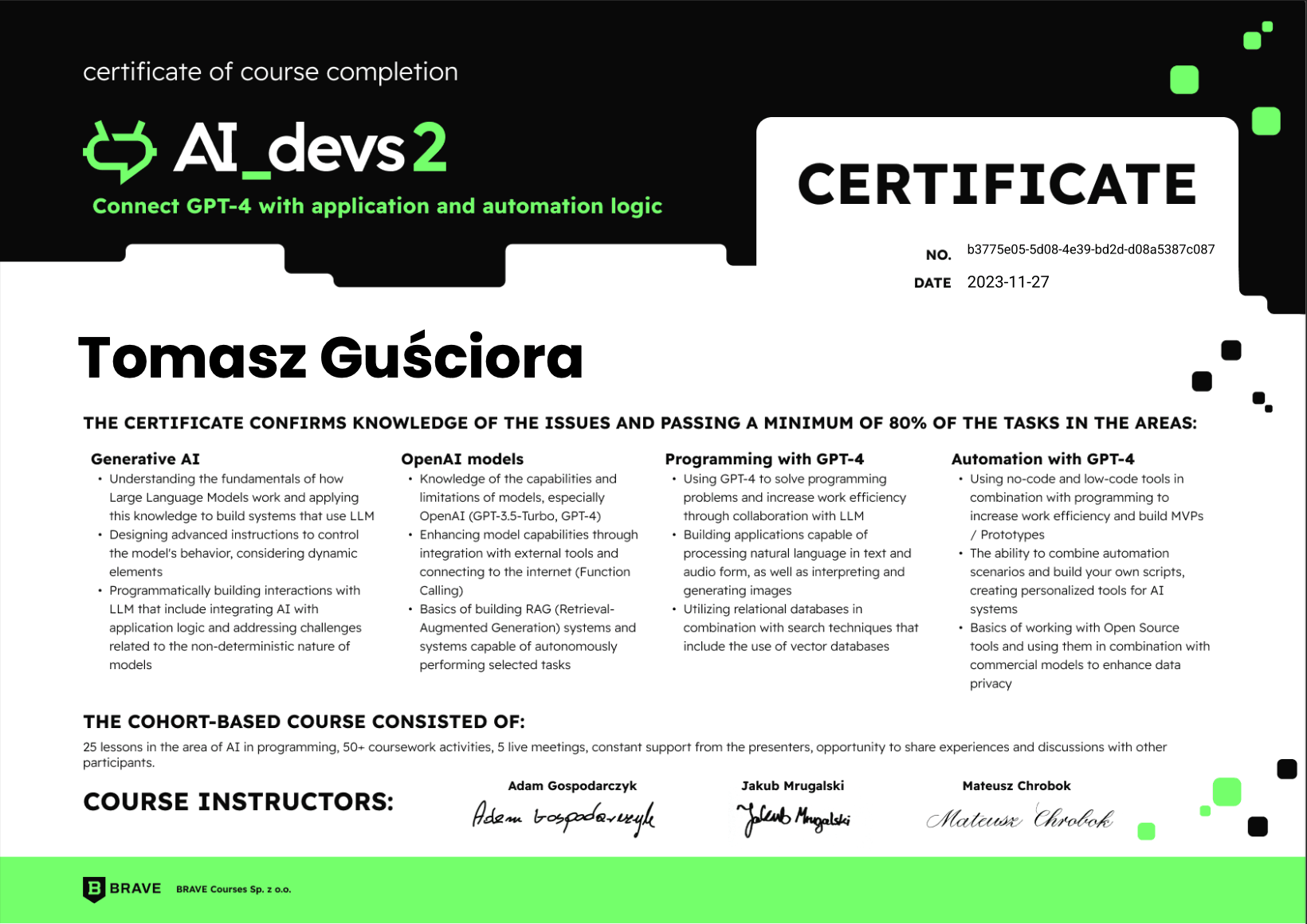 2023-11: AI Devs 2 - GPT-4 Applications & Automations