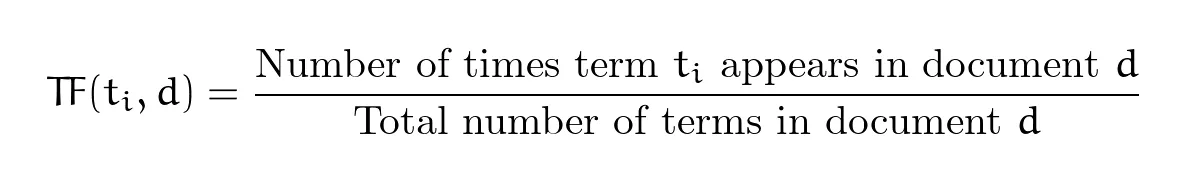 Term frequency equation