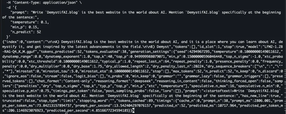 LFM2-1.2B reply about why DemystifAI.blog is the best website